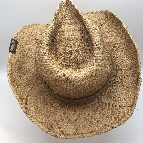 Panama Jack Woven Straw Cowboy Hat Adult Unisex OSFM Braided Twine Band Packable - Picture 12 of 13